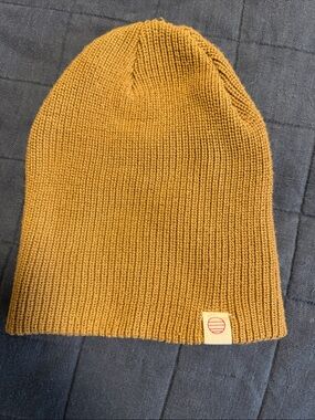 Marine Layer Mustard Yellow Ribbed Knit Beanie